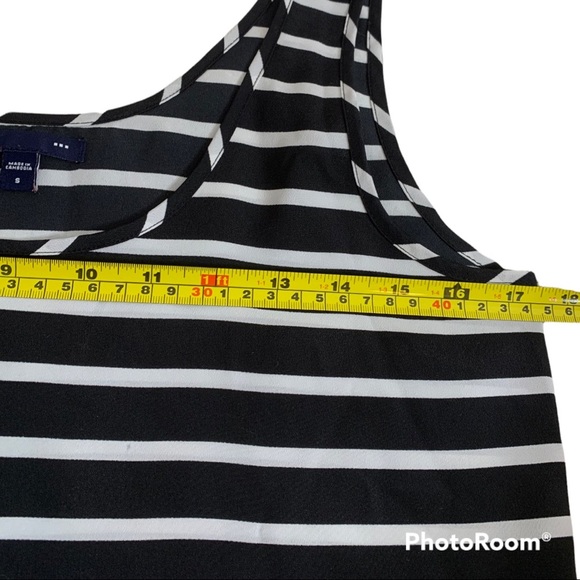 GAP Black Striped Breton Peplum Tank Top S - Picture 6 of 12